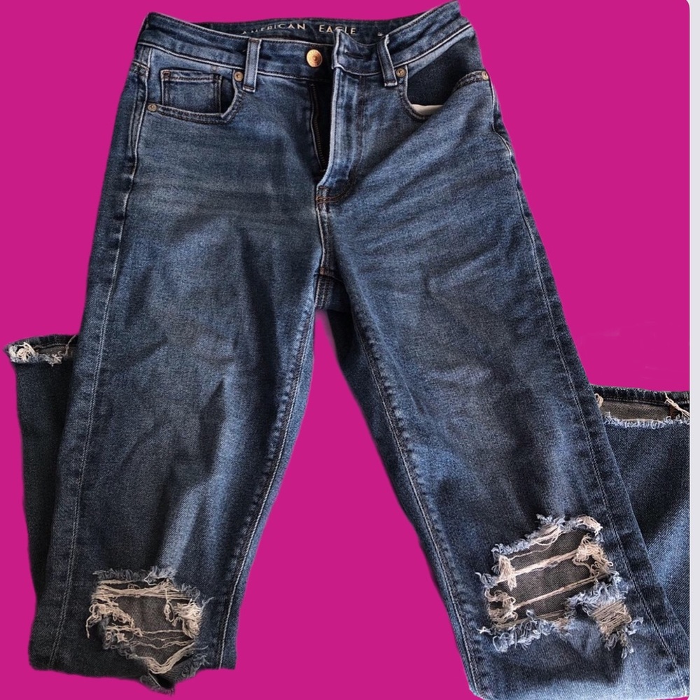 American Eagle ripped mom jeans